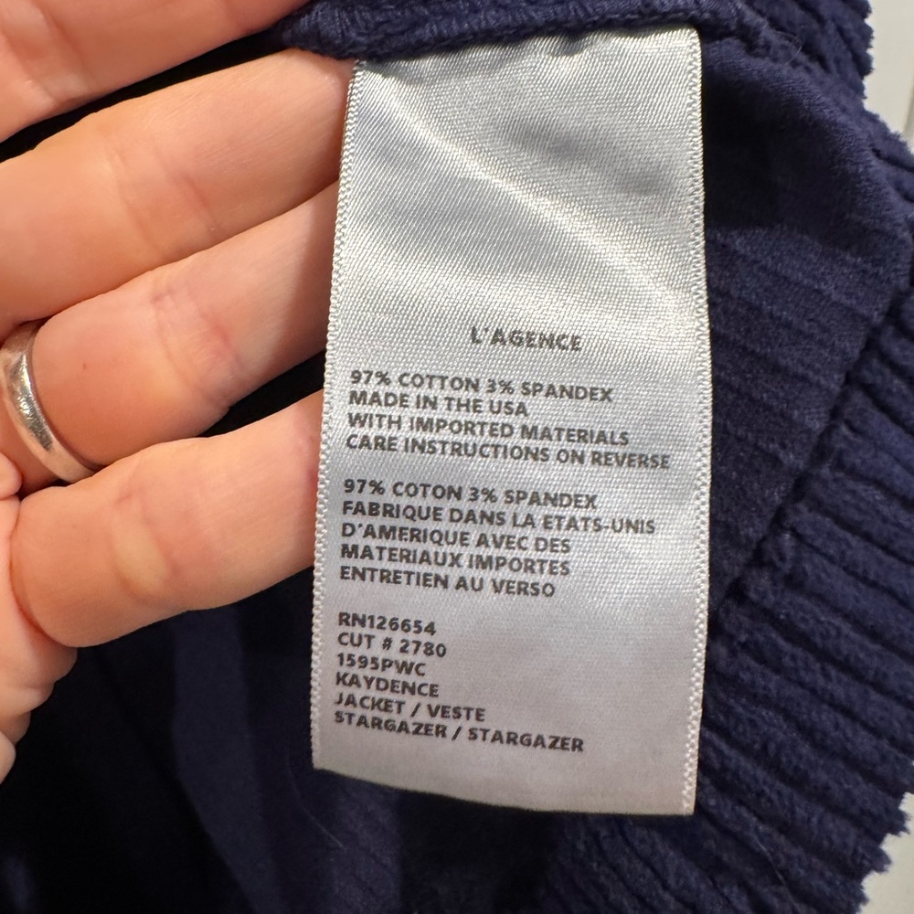L’Agence navy corduroy Kaydence blazer - Picture 6 of 8
